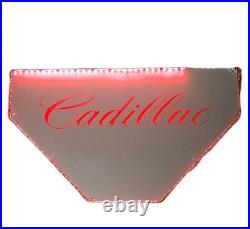 Vintage Cadillac Plexiglass Light Up Red Neon Sign Hood Man Cave 2ft 2 x 1ft 3