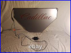 Vintage Cadillac Plexiglass Light Up Red Neon Sign Hood Man Cave 2ft 2 x 1ft 3