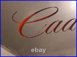 Vintage Cadillac Plexiglass Light Up Red Neon Sign Hood Man Cave 2ft 2 x 1ft 3