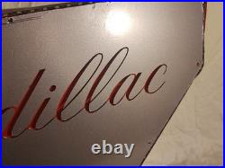 Vintage Cadillac Plexiglass Light Up Red Neon Sign Hood Man Cave 2ft 2 x 1ft 3