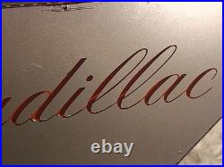 Vintage Cadillac Plexiglass Light Up Red Neon Sign Hood Man Cave 2ft 2 x 1ft 3