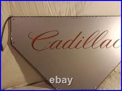 Vintage Cadillac Plexiglass Light Up Red Neon Sign Hood Man Cave 2ft 2 x 1ft 3