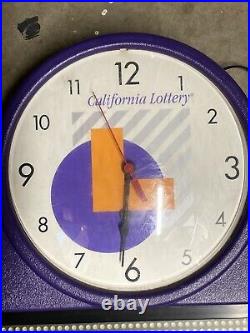 Vintage California Lottery Beta Brite Programmable Clock Sign Lamp Man Cave