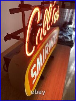 Vintage Call For Smirnoff neon sign Lighted Beer Sign Collectible Man Cave 1988
