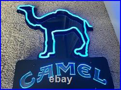 Vintage Camel Large LED Sign, Size 22.25x27 Store Display, Neon Blue, NEW