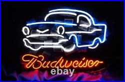 Vintage Car Craft Club Workshop Beer Neon Sign 19x15 Wall Decor Real Glass Decor