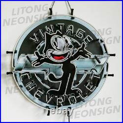 Vintage Car Garage Open Neon Signs Glass Bar Pub Cave Garage Decor 24x24