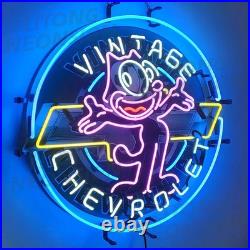 Vintage Car Garage Open Neon Signs Lamp Bar Pub Cave Garage Wall Decor 24x24
