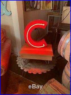 Vintage Chicago Cubs Neon Letter C