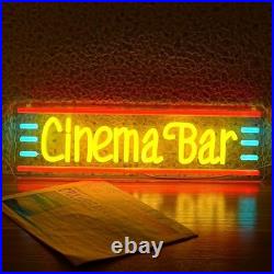 Vintage Cinema Bar Neon Sign 28x8 Light Sign For Display Theater Wall Decor