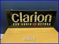 Vintage Clarion Car Audio and Beyond Neon Sign, classic authorized dealer sign