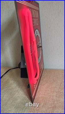 Vintage Coca Cola Fountain Service Tin Red NEON lighted Clock Sign Working