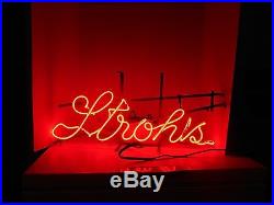 Vintage Collectible Stroh Beer Lighted Sign 1970's Neon Bar Mancave Works