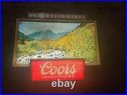 Vintage Coors Beer Rolling River Motion Lighted Sign 1960s Neon Tavern Bar RARE