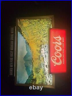 Vintage Coors Beer Rolling River Motion Lighted Sign 1960s Neon Tavern Bar RARE