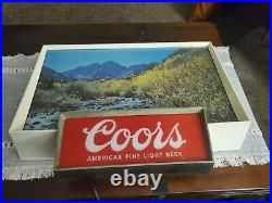 Vintage Coors Beer Rolling River Motion Lighted Sign 1960s Neon Tavern Bar READ