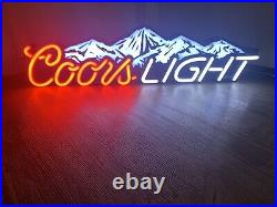 Vintage Coors Light Mountain Neon Light Sign 34in X 9in