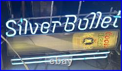 Vintage Coors Light Silver Bullet Neon Bar Sign