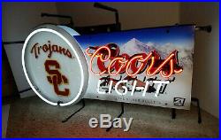 Vintage Coors Light Usc Trojans Neon Sign (collegiate Special Edition) Beer