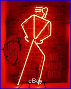 Vintage Coors Red Light Big Man's Beer Large Neon Bar Sign Light Man Cave Works