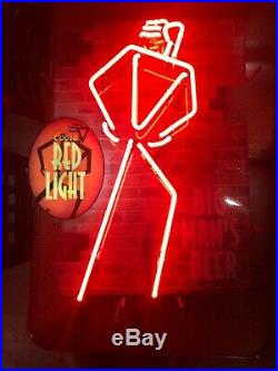 Vintage Coors Red Light Big Man's Beer Large Neon Bar Sign Light VERY RARE Works