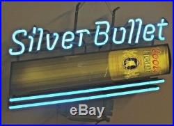 Vintage Coors Silver Bullet Three Color Neon Light Beer Bar Mancave Sign