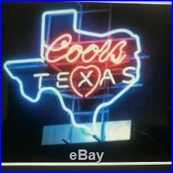 Vintage Coors Texas Flashing Heart X Neon Sign