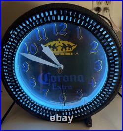 Vintage Corona Extra Beer Neon Spinner Motion Clock Sign