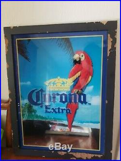 Vintage Corona beer sign Parrot 23 inch high 17 inch large