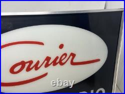 Vintage Courier 2-Way Radio Lighted Advertising Dealer SIGN NPI Neon Prod Inc CB