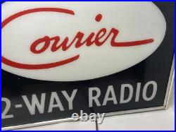 Vintage Courier 2-Way Radio Lighted Advertising Dealer SIGN NPI Neon Prod Inc CB