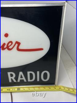 Vintage Courier 2-Way Radio Lighted Advertising Dealer SIGN NPI Neon Prod Inc CB