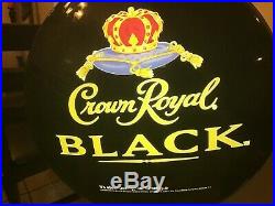 Vintage Crown Royal BLACK ROTATING Neon Adverting Sign 24x24 Light Beer Bar