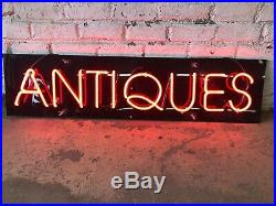 Vintage Custom Neon Antiques Sign
