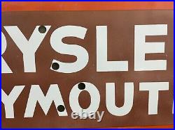 Vintage Die Cut Chrysler Plymouth Neon Gas & Oil Porcelain Enamel Sign 77x29