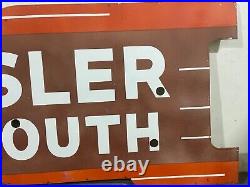 Vintage Die Cut Chrysler Plymouth Neon Gas & Oil Porcelain Enamel Sign 77x29