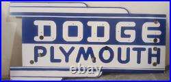 Vintage Dodge Plymouth Neon Right Facing Gas & Oil Porcelain Enamel Sign