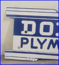 Vintage Dodge Plymouth Neon Right Facing Gas & Oil Porcelain Enamel Sign