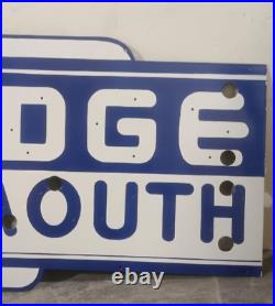 Vintage Dodge Plymouth Neon Right Facing Gas & Oil Porcelain Enamel Sign