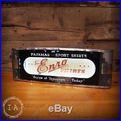 Vintage Enro Shirts Light Up Store Display Neon Advertising Sign
