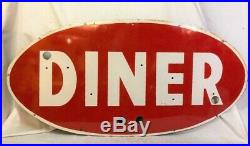 Vintage Ex Neon Porcelain Sign Face Diner