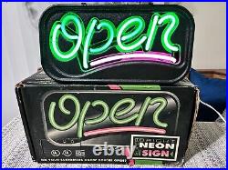 Vintage Fallon Neon Open Sign Neon Hot Pink Green NEW Never Used Working With Box Vintage Fallon Neon Open Sign Neon Hot Pink Green NEW Never Used Working With Box