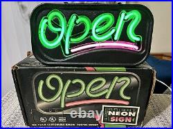 Vintage Fallon Neon Open Sign Neon Hot Pink Green NEW Never Used Working With Box Vintage Fallon Neon Open Sign Neon Hot Pink Green NEW Never Used Working With Box