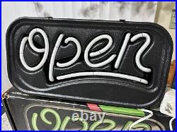 Vintage Fallon Neon Open Sign Neon Hot Pink Green NEW Never Used Working With Box Vintage Fallon Neon Open Sign Neon Hot Pink Green NEW Never Used Working With Box