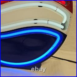 Vintage Fallon Pepsi Cola Red White Blue Neon Lighted Sign 15 Inch Diameter
