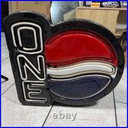 Vintage Fallon Pepsi Cola Red White Blue Neon Lighted Sign 18 Inch Diameter