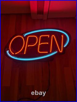 Vintage Fallon Real Neon Open Sign 33x16 Business Bar Restaurant Working