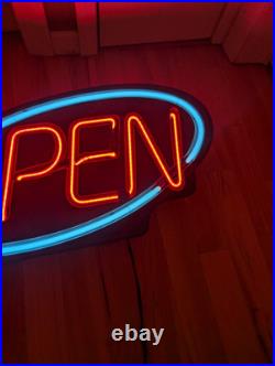 Vintage Fallon Real Neon Open Sign 33x16 Business Bar Restaurant Working