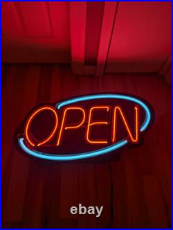 Vintage Fallon Real Neon Open Sign 33x16 Business Bar Restaurant Working