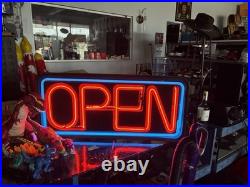 Vintage Fallon Real Neon Open Sign 36 x 17 Business Bar Restaurant